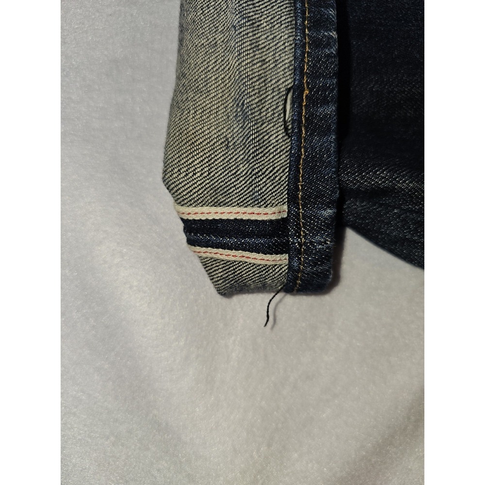 Gap 1969 Selvedge Jeans 33x28 (Fits 35x28) Japanese Denim Straight Fit Dark Wash - Picture 3 of 12